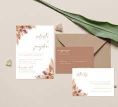 Pampas Grass Wedding Invitation Suite Editable Template Etsy Desert Wedding Invitation Wedding Invitations Grass Wedding