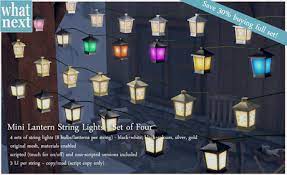 The mini provides a slimmer, lighter alternative that you can drop in your pocket. Second Life Marketplace What Next Mini Lantern String Lights Set Of 4 Mesh