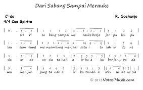 Cara Baca Not Lagu Dari Sabang Sampai Merauke Tolong Di Jawab Nya Ka Brainly Co Id