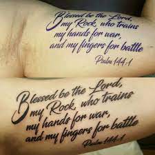 Psalm 144 Tattoos Ink Military Tattoo Inkistheropy Blackandwhite Lord Psalm Script Bible Writing Tattoos Tattoo Quotes Bible Quote Tattoos
