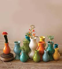 For a contemporary statement piece, z gallerie's miami vases blend optimal functionality with bold design. Colorful Small Ceramic Vases Set Of 13 Wind And Weather