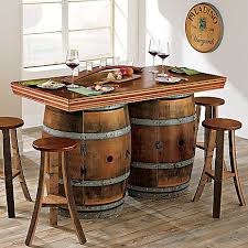 Reclaimed Wine Barrel Bar Island Set Wine Barrel Furniture Whiskey Barrel Bar Barrel Furniture