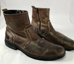 Details About Bed Stu Mens 10 Revolution Distressed Leather Boots Side Zip Ankle Brown