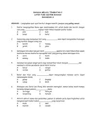Koleksi soalan dan latihan bahasa melayu tahun 4 + jawapan. Latih Tubi Sistem Bahasa Tingkatan 2 Worksheet