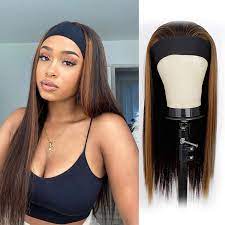 Julia 3 4 half wig human hair is a wig with real hair, natural hairline, healthy end, thick and full, soft, and shiny half wigs for black women. Aisi Half Wigs For Black Women Attached Ombre Brown Band Grip Highlight Synthetic Afro Kinky Hair Straight Headband Wig Buy Highlight Straight Headband Wig Wholesale Different Curly Virgin Brazilian Human Hair Headband