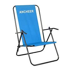 Ancheer Portable Outdoor Camping Folding Recliner Beach Chair With Armrest Blue Want To Know More Click On Folding Beach Chair Beach Chairs Camping Chairs