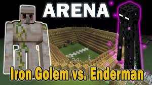 Minecraft Arena Battle Iron Golem Vs Enderman Youtube
