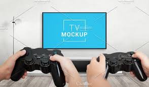 Tv Gaming Mockup Tv Game Console Games Tv