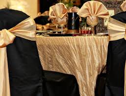 Black And Gold Table Covers Crinkle Taffeta Gold Table Linen Rentals Table Cloth Table Linens