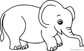 Lions tigers wolves elephants giraffes. Easy Baby Elephant Coloring Page Coloringall