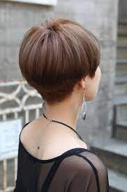 It's a stylish, rounded and short wedge hairdo. Back View Of Short Wedge Haircut Wedge Haircut Short Wedge Hairstyles Short Wedge Haircut