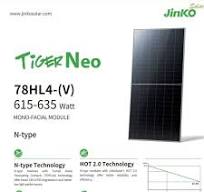 Jinko 615W Solar Panel Half Cut Monocrystalline