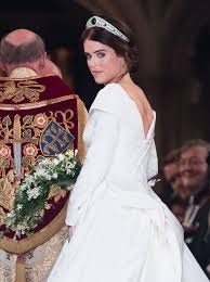 The photo shows a first look at the princess's second wedding dress, which is just as stunning as the first. Princess Eugenie Of York Arrives At St George S Chapel In Windsor Eugenie Wedding Royal Wedding Gowns York Wedding Dress