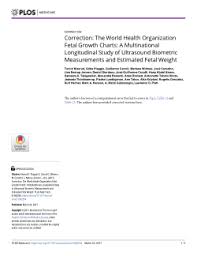 Correction Correction The World Health Organization Fetal