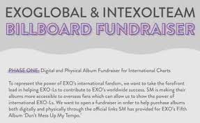 Fundraiser By Intexol Team Exo Billboard Chart Fundraiser