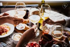 See more ideas about wine parties, wine party decorations, wine theme. Glasses Of White Wine Seen During A Friendly Party Or Pasta Dinner Stock Photo Picture And Royalty Free Image Image 110132338