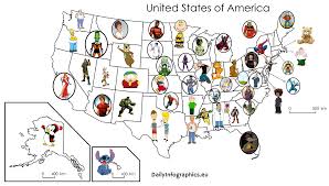 The Most Famous Cartoon Character From Each U S State Famous Cartoons Cartoon Characters Cartoon