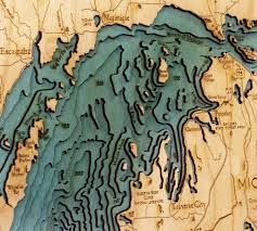 Great Lakes Mi Wi Ny Pa Canada Large Wood Map