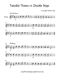 Violin Music Twinkle Theme Arranged With Double Stops First Position And Shifting It Is Important Violin Lessons Learning Violin Teaching Violin Sheet Music