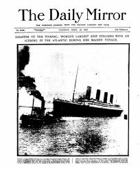 sinking of the titanic was reported