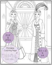 Coloring pages are a wonderful activity for kids and adults. Printable Coloring Roaring 20s 1920s Fashion Art Deco Etsy