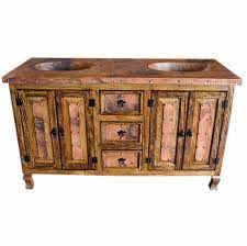 Not all bathrooms are cut from the same cloth. Copper Top Double Sink Vanity Wood Double Vanity
