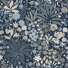 Papier Peint Intisse Hygge Hope Bleu Nuit Beige Dore Caselio Papier Peint Papier Peint Intisse Et Fond Couleur