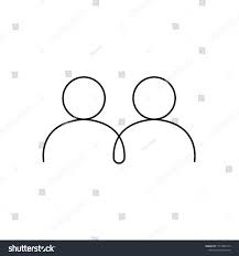 Two People Union Icon Drawing With One Solid Line People Ad Ad Icon Union People Drawing Drawing People Stock Photos Association Image