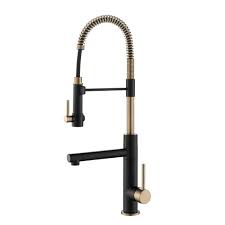 Gold finish (54) oil rubbed (137) copper. Commercial Style Pre Rinse Kitchen Faucet In Brushed Gold Matte Black