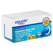 equate maximum strength nighttime sleep aid softgels 50 mg 32 count walmart com