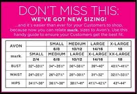 size chart for avon and mark fashion avon fashion and