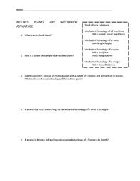 This is a lab on calculating ideal and actual mechanical advantage of an inclined plane. Mechanical Advantage Problems Worksheets Teaching Resources Tpt