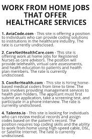 Work From Home Jobs That Offer Healthcare Services Work From Home Jobs Legit Work From Home Working From Home