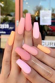 In that case, maybe coffin end nails are more your style when it comes to shape! 63 Nail Designs And Ideas For Coffin Acrylic Nails Stayglam Matte Pink Nails Vibrant Nails Best Acrylic Nails