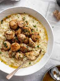 To your rice pot, add in onions, saute for 1 minute or until translucent. Scallop Risotto Champagne Risotto With Brown Butter Scallops