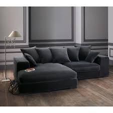 Ecksofa 4 Sitzer Aus Samt Grau Ecksofa Wohnzimmer Gestalten Wohnzimmer Lounge