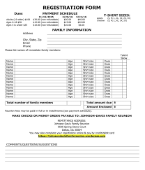 Free 6 Family Reunion Registration Forms In Pdf Ms Word Excel