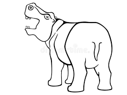See more ideas about drawings, art reference, drawing tutorial. Hippo Linear Stylized Picture Outline Logo Or Symbol Stock Vector Illustration Of Draw Animals 135915864