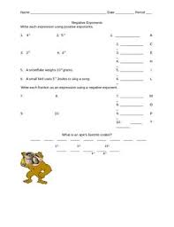 Negative Exponents Worksheet Negative Exponents Exponents Exponent Worksheets
