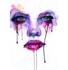 When I Said Paint Your Face Purple Art Art Watercolor Face