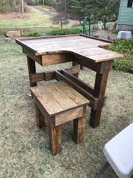 Shooting Bench All 2x6 1x6 And 4x4 Construction 3 Leg Construction So That It Does Not Wobble Seat Is S Shooting Bench Shooting Bench Plans Shooting Table
