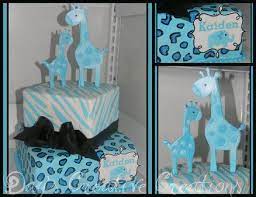 Safari Blue Baby Boy Baby Shower Cakes For Boys Safari Baby Shower Cake Baby Shower Safari Theme