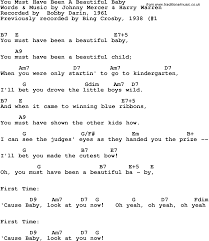 Bobby Darin You Must Have Been A Beautiful Baby Lyrics Lyricswalls