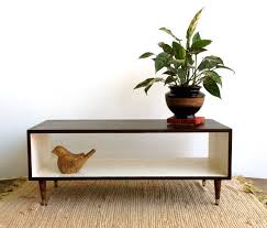 The one empty from inside will suit best; Handmade Mid Century Modern White And Chocolate Brown Stained Or Custom Color Mid Century Modern Coffee Table White Rustic Coffee Table Handmade Coffee Table
