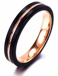 Black And Rose Gold Wedding Ring Nana Chic Jewelry 4mm Black Rose Gold Plated Tungsten Car Https Www Amazon Com Dp B06xstpkj7 Ref Wedding Jewelry Simple Rose Gold Plates 4mm Tungsten Ring
