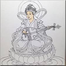大人の塗り絵 写仏 仏画 弁才天 サラスヴァティー 弁才天 仏画 仏