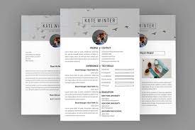 Cv Kate Winter Resume Designer Resume Design Template Resume Templates Resume Design Creative
