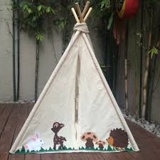 Teepee En Manta Con Aplicaciones En Fieltro Modelo Forest Friends Tipi Applique Felt