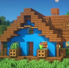 Blue House Minecraft In 2020 Minecraft Decorations Minecraft Crafts Minecraft Wallpaper