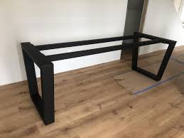 Height 18 inches length 36 inches width 18 inches custom order request are accepted if you would like a different finish or size. Trapezoid Metal Table Base Dining Table Legs Metal Table Etsy Metal Table Dining Table Legs Metal Table Legs